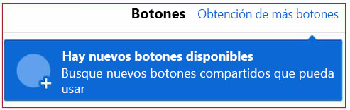 Captura de pantalla móvil de los nuevos botones disponibles.