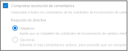 Active la resolución de comentarios.