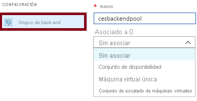 Screenshot that shows how to configure back-end pools in the Azure portal.