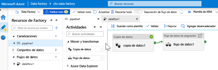 Adición de un flujo de datos de asignación en Azure Data Factory