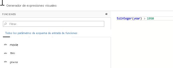 Uso del generador de expresiones en el flujo de datos de asignación en Azure Data Factory