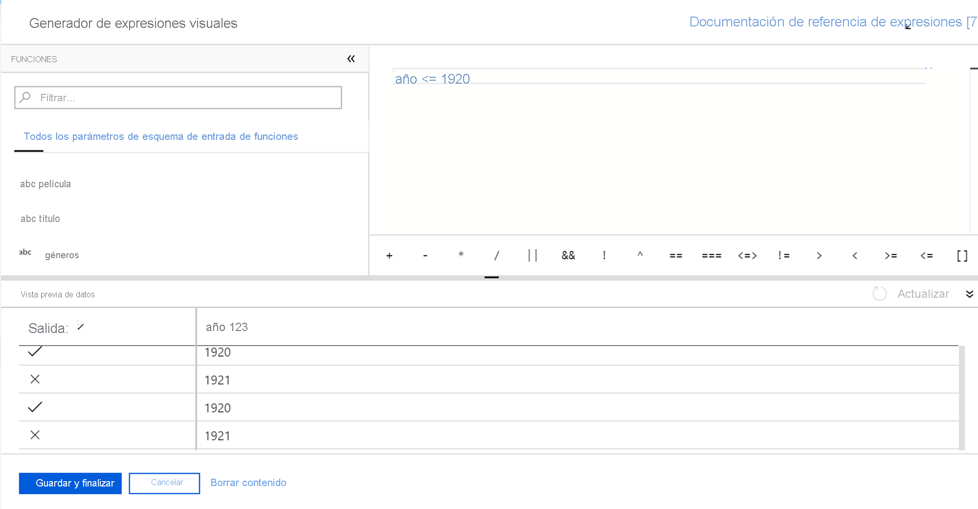 Using the expression builder in the Mapping Data Flow