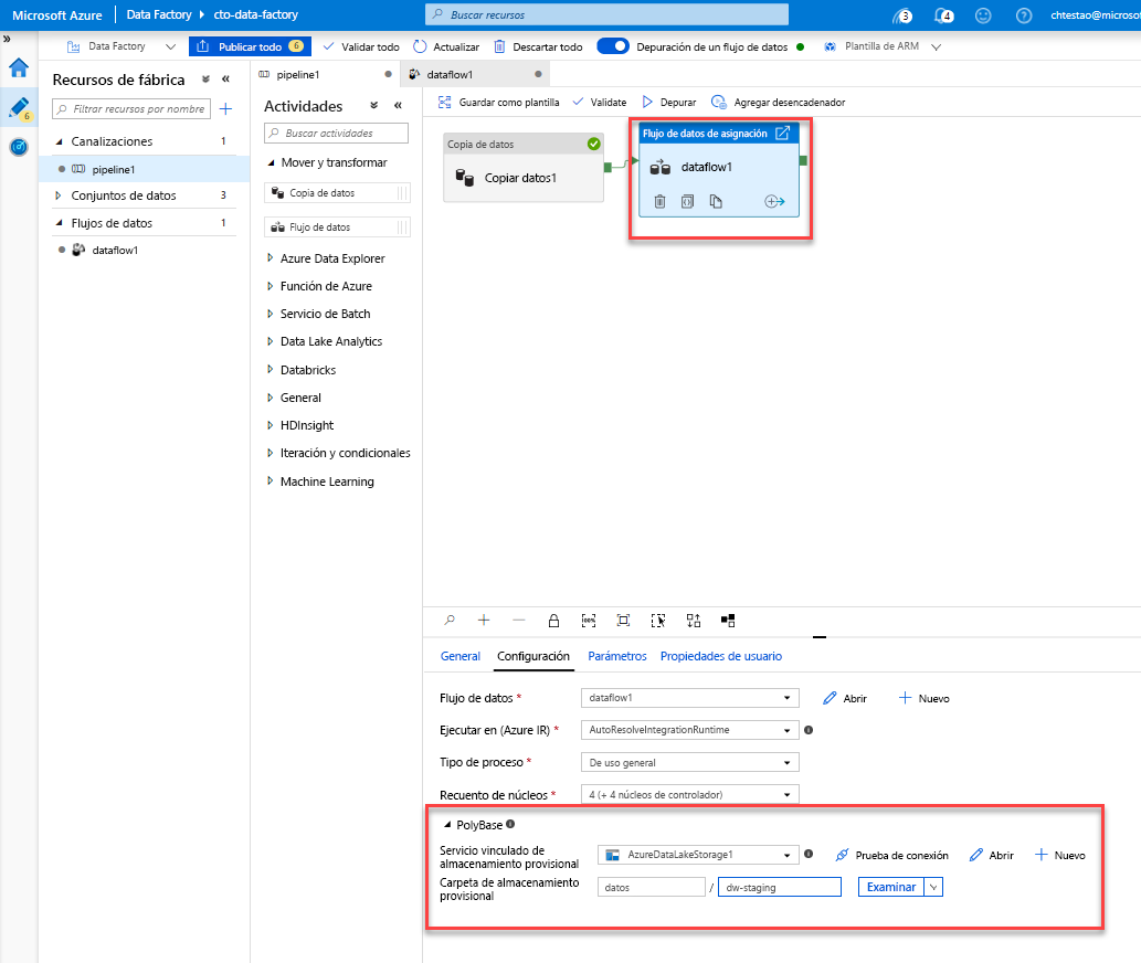 Configuración de PolyBase en Azure Data Factory