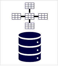 Diagrama del almacenamiento de datos con esquema de estrella