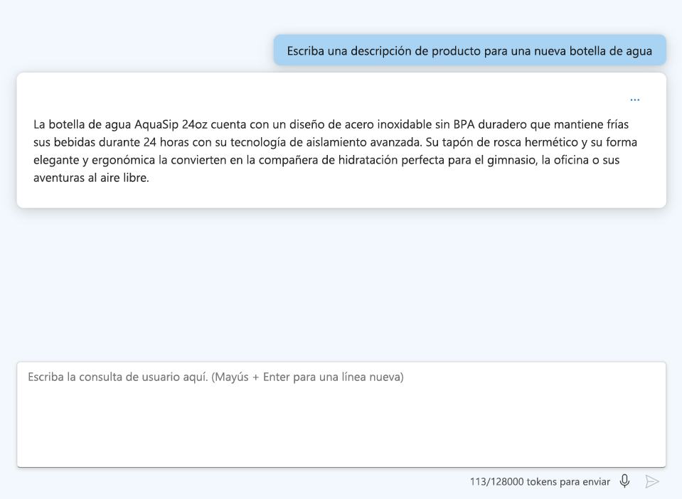 Captura de pantalla que muestra una pregunta a un modelo de lenguaje y una respuesta.