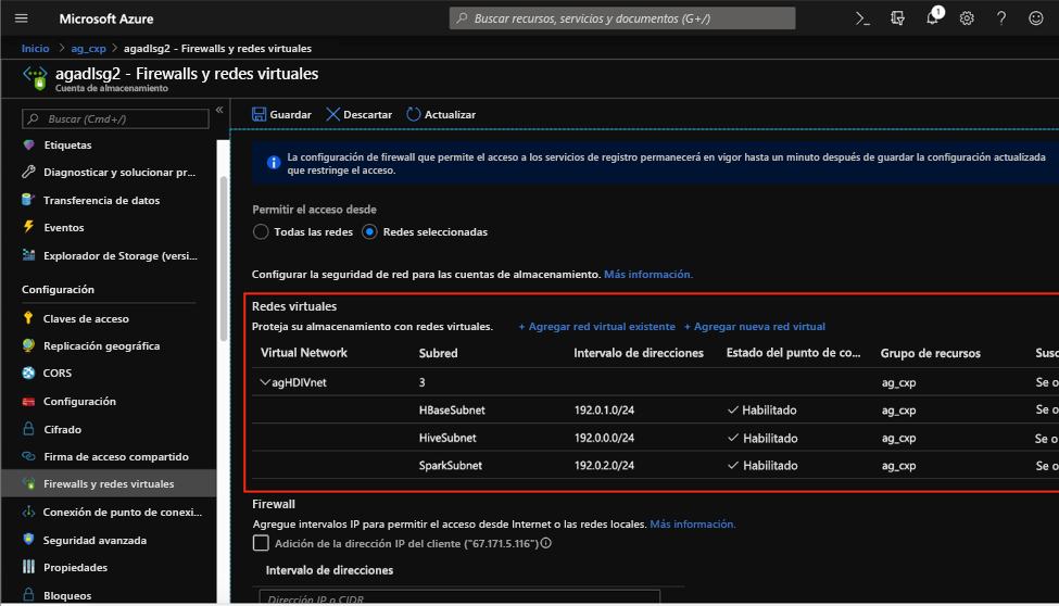 Configuraciones de redes virtuales de Azure