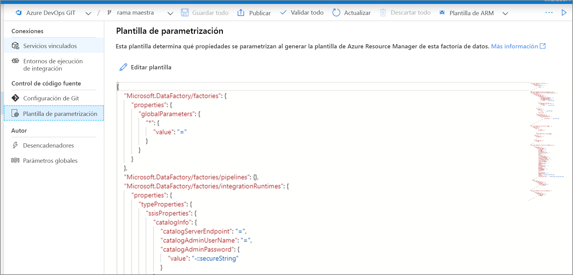 Administración de parámetros personalizados