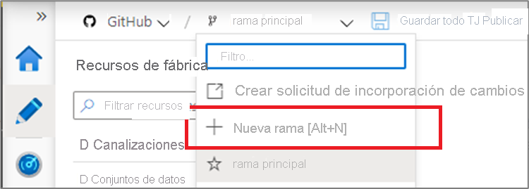 Creación de una rama