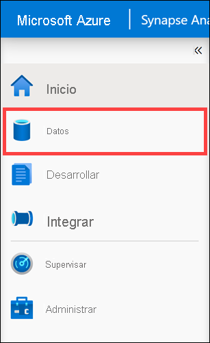 El elemento del menú Datos esta resaltado.
