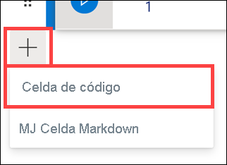 La opción de menú Agregar código está resaltada.