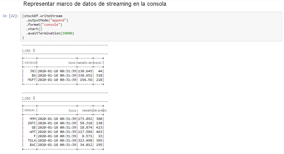 Output a Streaming Dataframe to a Console