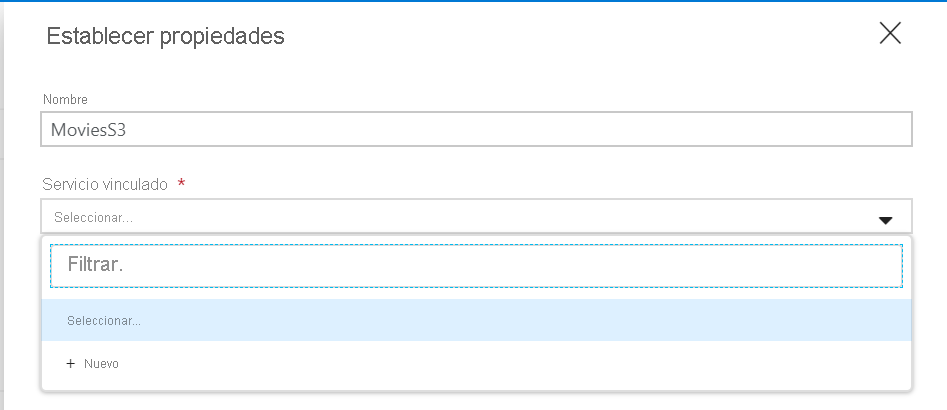 Setting the dataset properties