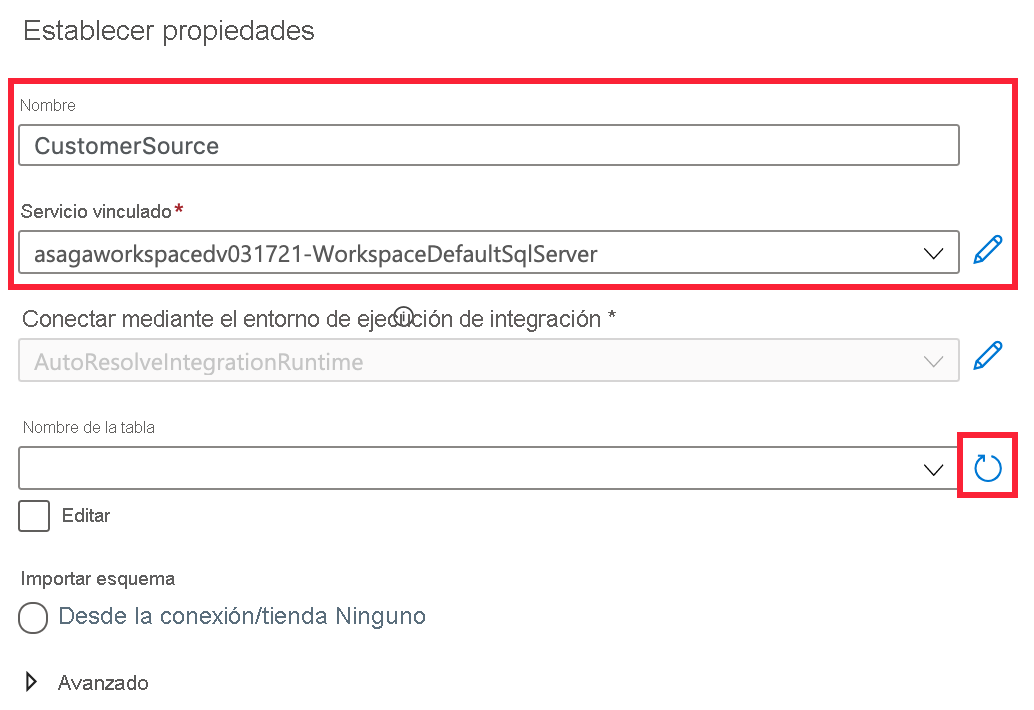 El formulario se configura como se describe y el botón Actualizar está resaltado.