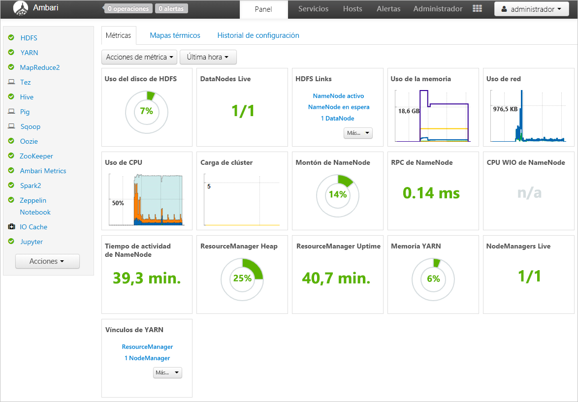 Acceso a Apache Ambari desde Azure Portal