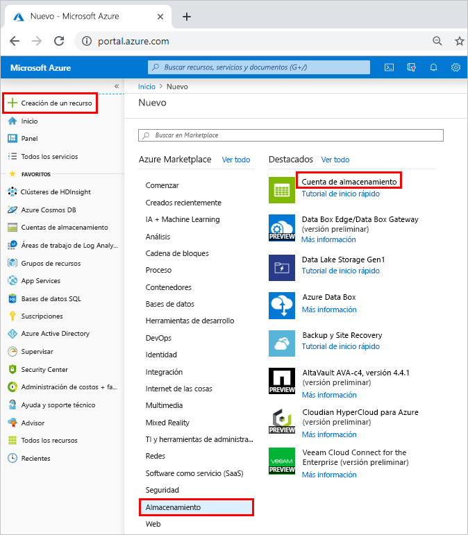 Creación de una solución de HDInsight Interactive Query en Azure Portal.