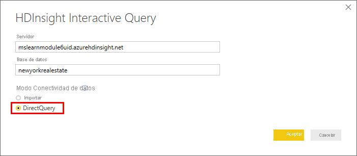 Conexión a HDInsight en Power BI