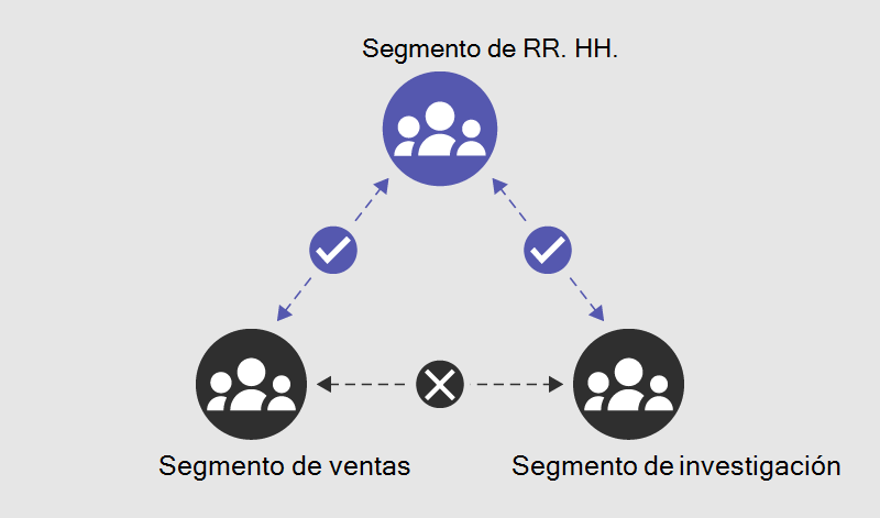 Diagram showing an example of segments in an organization.