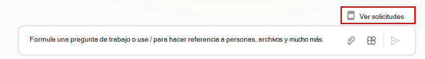 Captura de pantalla que muestra la opción Ver mensajes en la página Copilot.