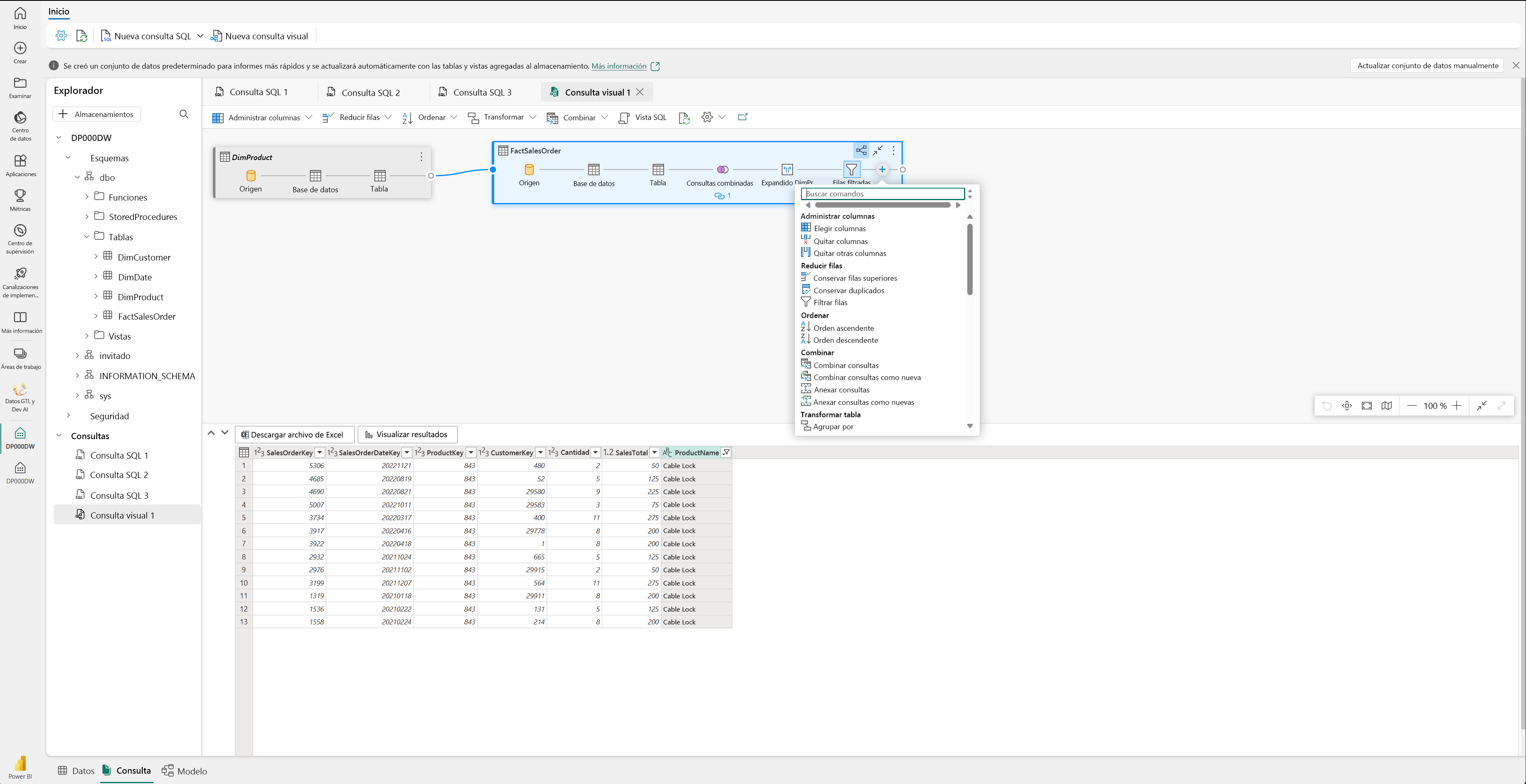 Screenshot of the Visual Query Editor.