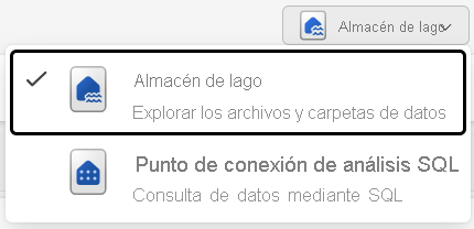 Captura de pantalla de los dos modos del Explorador del almacén de lago.