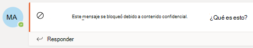 Captura de pantalla del mensaje bloqueado.