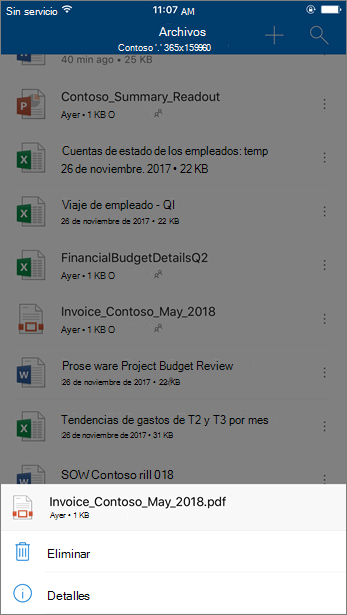 Captura de pantalla de archivo bloqueado en un dispositivo móvil.