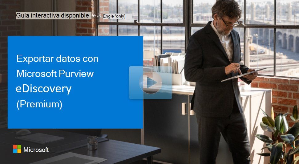 Fotografía de Microsoft Brand Central que muestra el título de la guía interactiva para el vídeo de exportación.