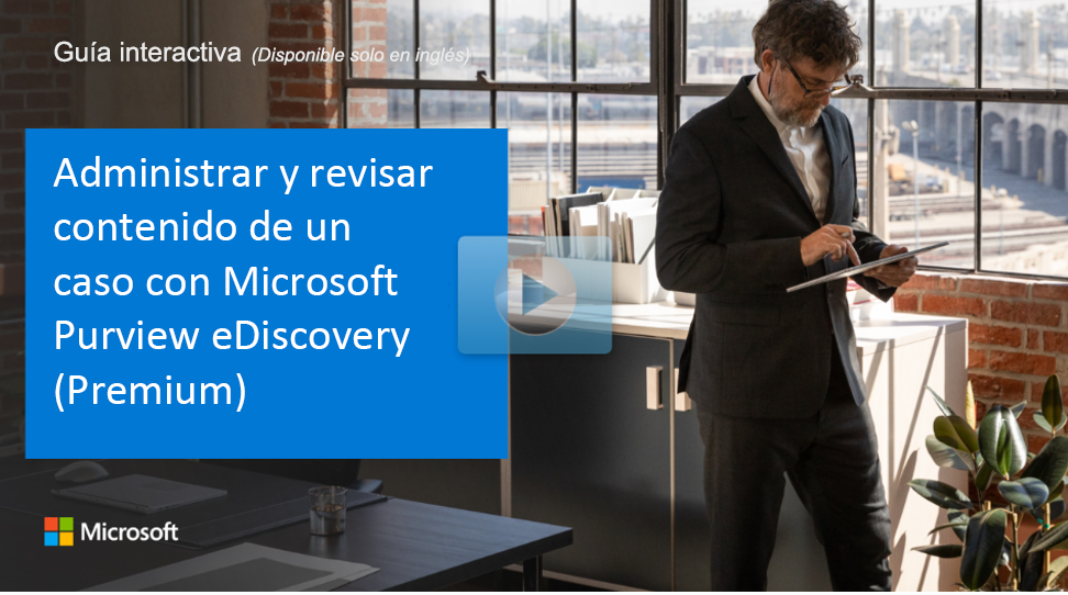 Fotografía de Microsoft Brand Central que muestra el título de la guía interactiva.