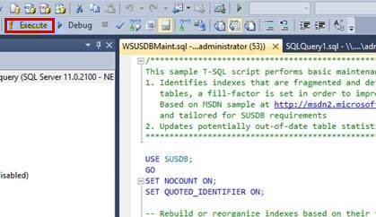 Ejecute la sentencia SQL.