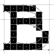 Screenshot showing capital B at 8 points with the top bowl smaller than the bottom bowl.