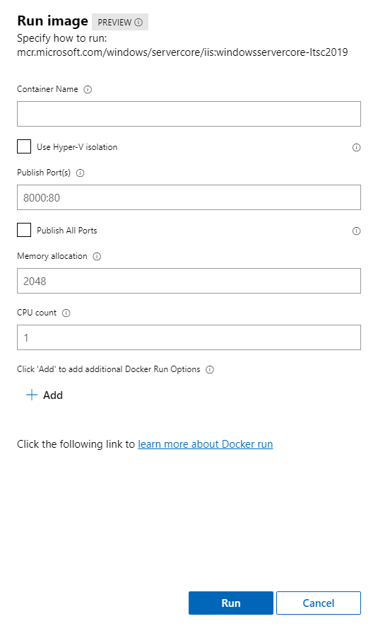 Ejecutar ventana de configuración de imagen