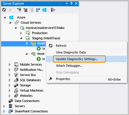 Configurar diagnósticos