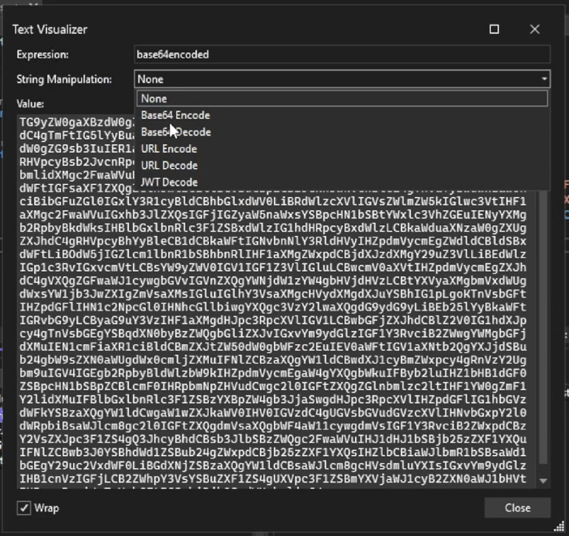 Visualizador de cadenas de texto