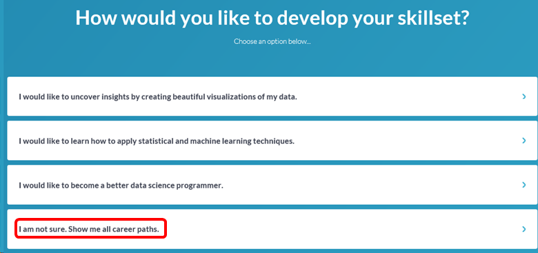 Conjunto de aptitudes de ciencia de datos de DataCamp