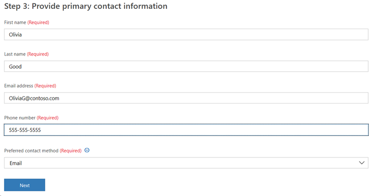 Comprobación de la información de contacto