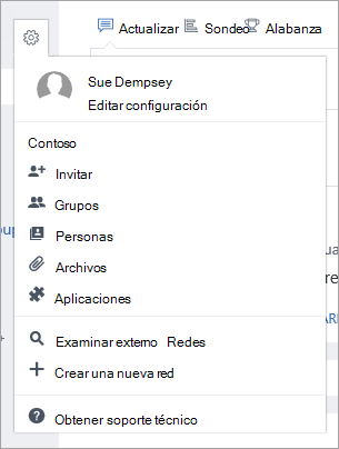 Captura de pantalla del menú de configuración, con permiso para crear redes externas.