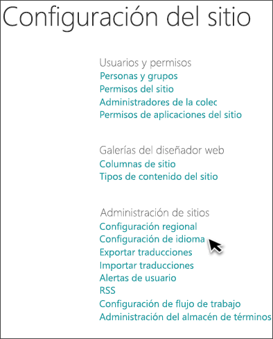 Imagen de la configuración multilingüe activada.