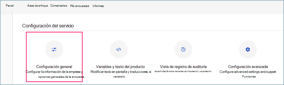 Captura de pantalla de cómo acceder a la configuración general desde el panel de administración.