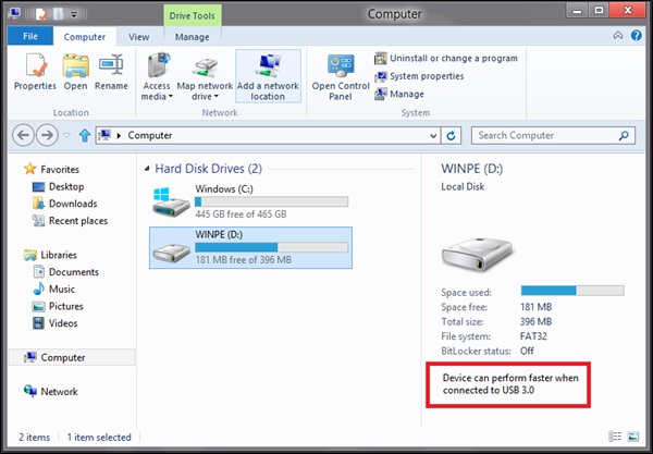 dispositivo usb superspeed que funciona a alta velocidad