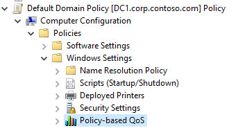 Ubicación de la directiva de QoS en la directiva de grupo