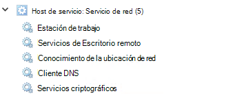 Ejecución de procesos en el Administrador de tareas, versión 1607.