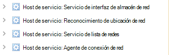 Ejecución de procesos en el Administrador de tareas, versión 1703.