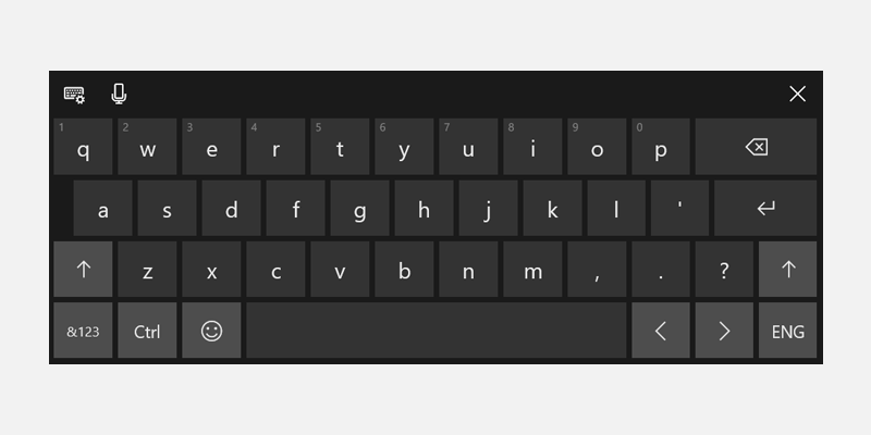 Teclado táctil predeterminado de Windows