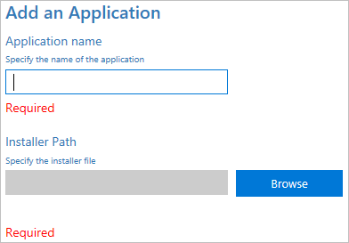 En el Diseñador de configuración de Windows, agregue una aplicación.