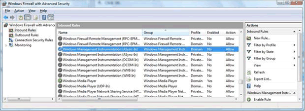 Configuración del firewall de VAMT para varias subredes.