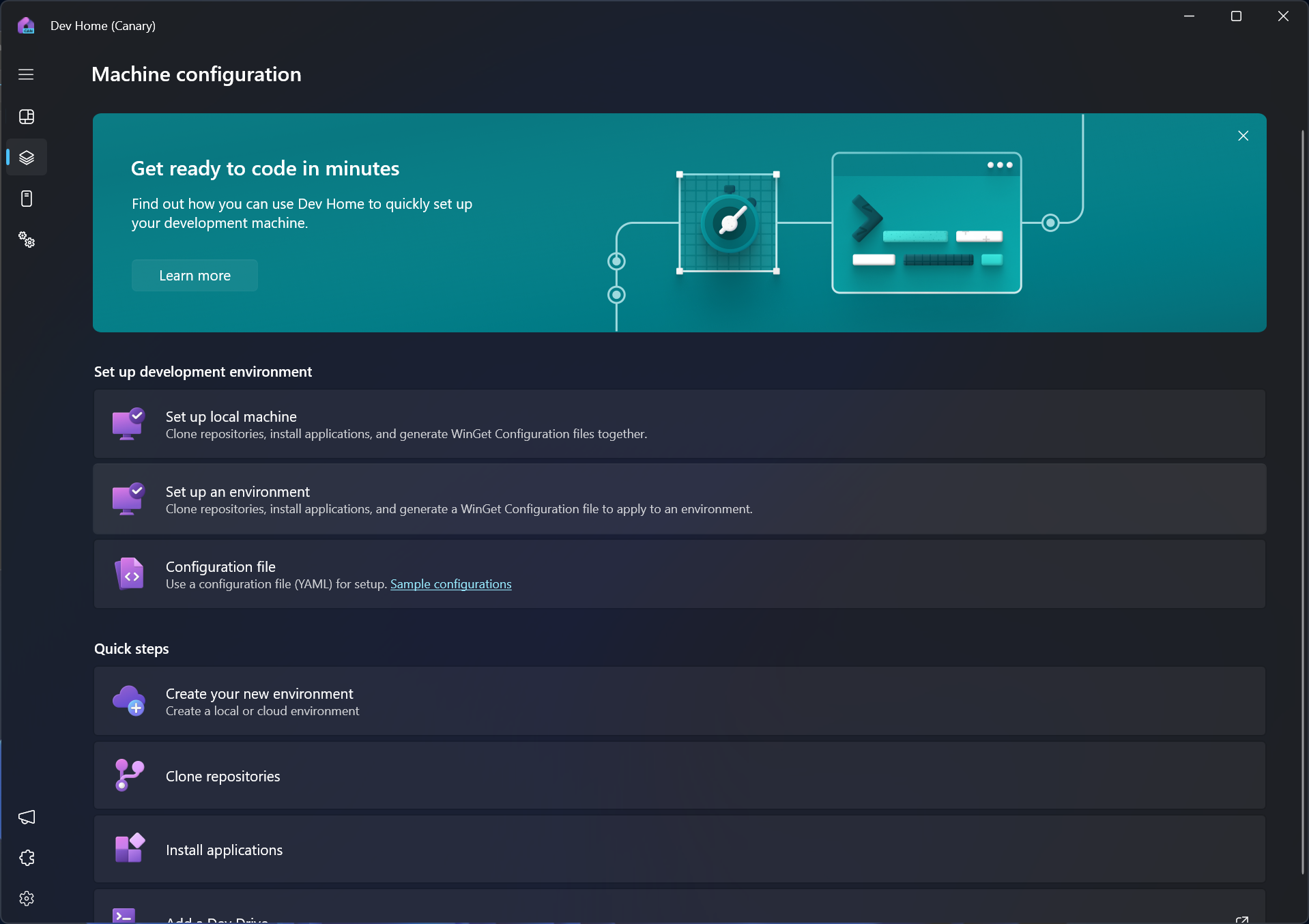 Configuración de la máquina