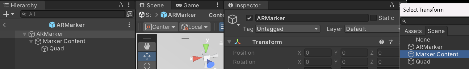 Adición de GameObject 3D a un objeto prefabricado de ARMarker