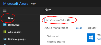 Creación de un nuevo recurso en Azure