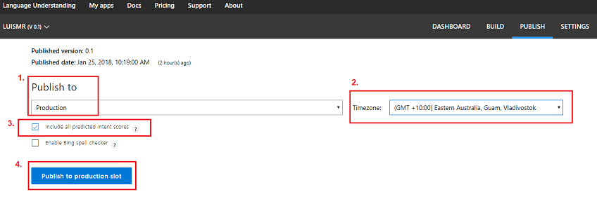 Configuración de publicación