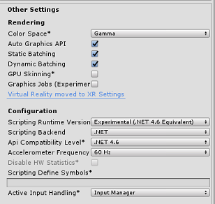 Captura de pantalla que muestra la pestaña Otras opciones de configuración con la configuración necesaria.